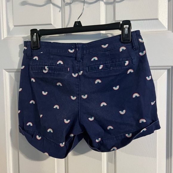 So Juniors Navy Blue Rainbows Stretch Cotton Blend Cuffed Mid Rise Size 3 Shorts - Picture 5 of 5